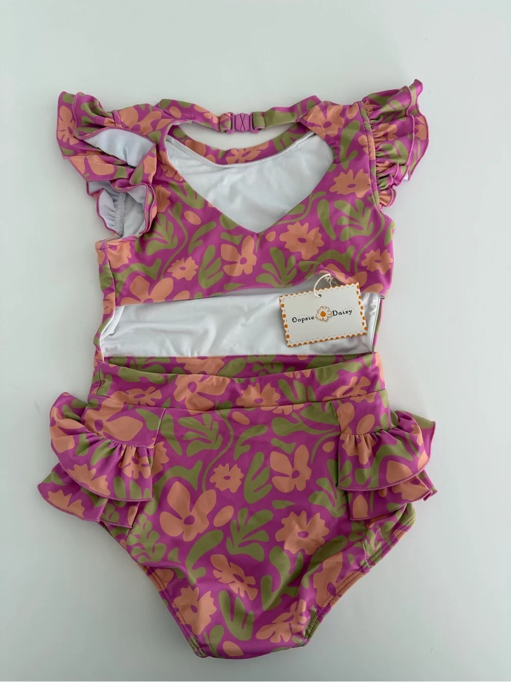 Girls Flutter Sleeve One-Piece Swimsuit